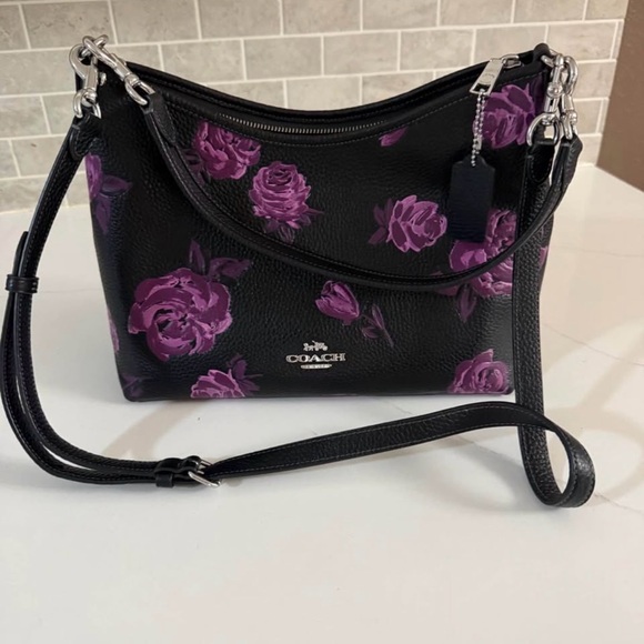 Coach Black and Purple Floral Shoulder Bag Set - Picture 2 of 5